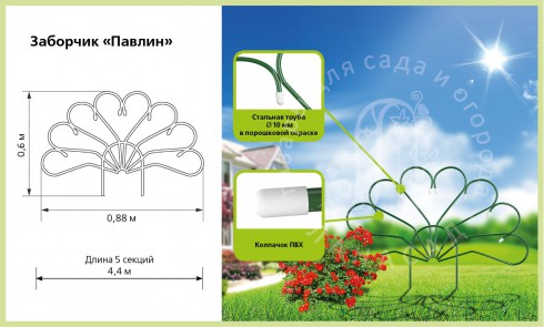 Ограждение для клумбы «Павлин» - lana-sad.ru - Москва